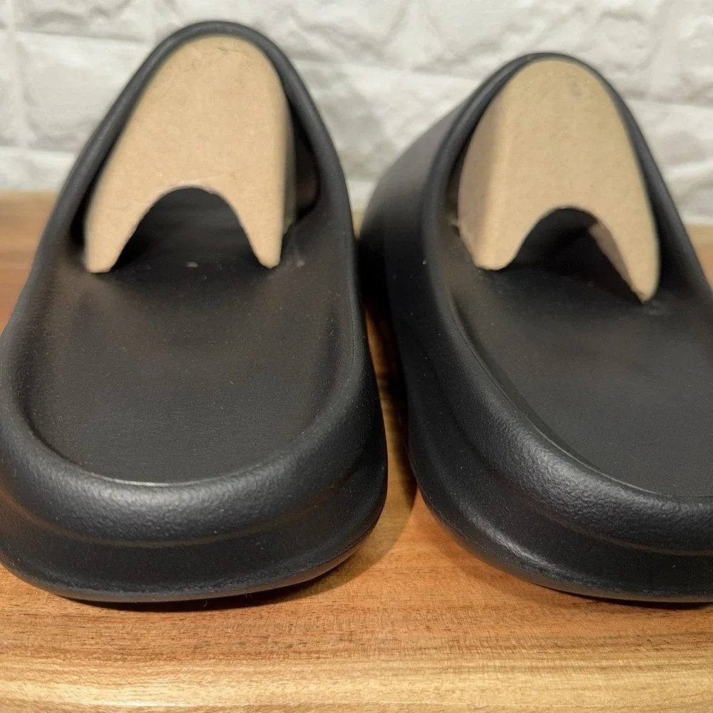Yeezy Style Black Foam Slides YS-01 Slip On EVA Sandals Mens 11 Womens 12.5
